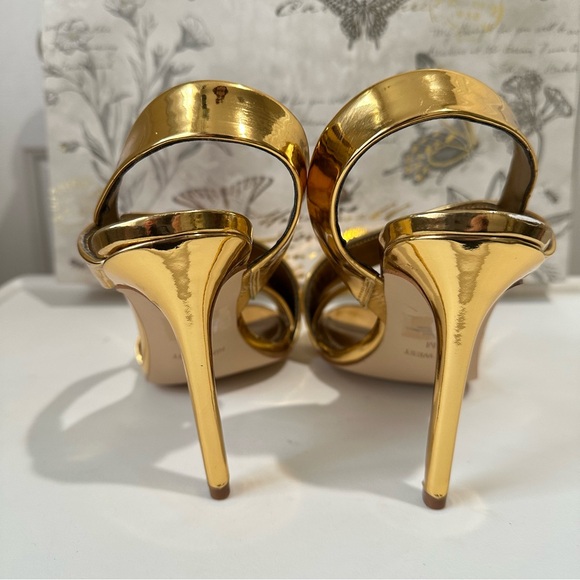 Nine West Golden Itzel dress mirrored sandals size 8 No Box - Picture 9 of 15